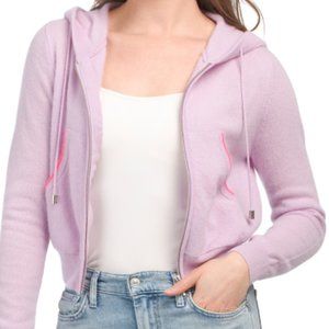💜🧶 Luxe BRODIE Soft Lilac Cashmere Heart Hoodie - Cozy & Chic!  Size S